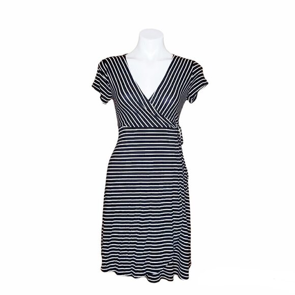 Motherhood Maternity Striped Wrap Stretchy Dress - Picture 1 of 4